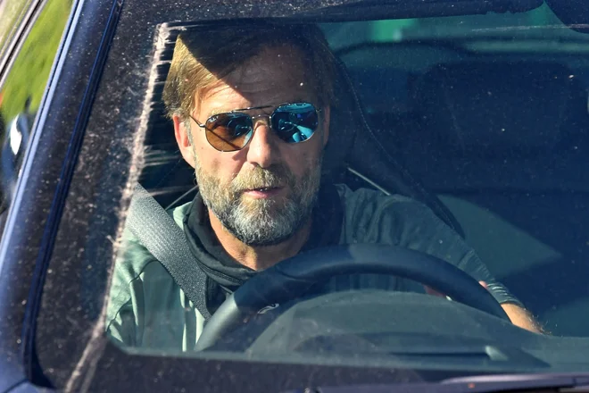 Jürgen Klopp ob prihodu na trening Liverpoola. FOTO: AFP