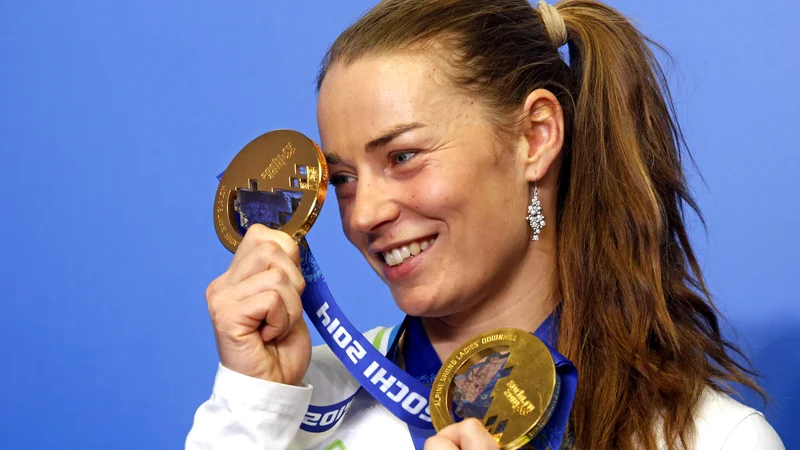 Fotografija: Tina Maze je s po dvema zlatima in srebrnima kolajnama najuspešnejša slovenska olimpijka po osamosvojitvi. FOTO: Matej Družnik/Delo