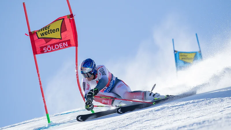 Fotografija: Francoz Alexis Pinturault 27. oktobra med lanskim nastopom v veleslalomu v Söldnu. FOTO: AFP