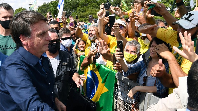Fotografija: Jair Bolsonaro in njegovi podporniki. Foto: AFP