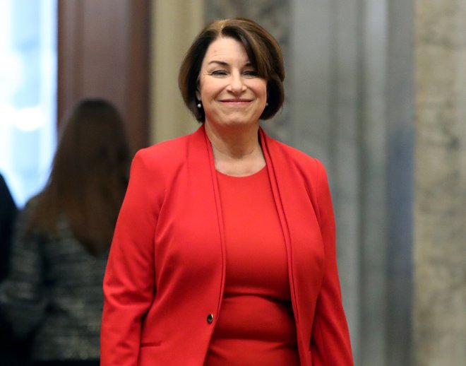 WASHINGTON, DC - FEBRUARY 03: Democratic presidential candidate Sen. Amy Klobuchar (D-MN) arrives at the U.S. Capitol to attend the impeachment trial of President Donald Trump on February 3, 2020 in Washington, DC. Closing arguments begin today after the 