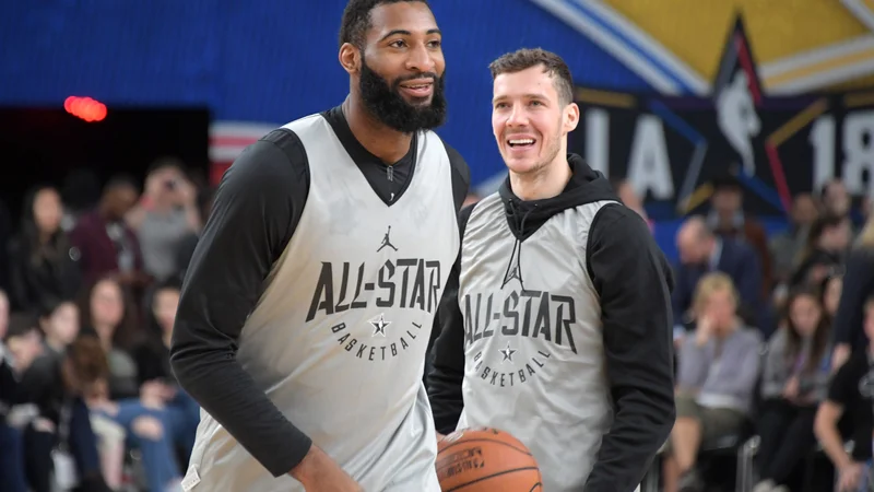 Fotografija: Andre Drummond in slovenski as Goran Dragić sta bila tudi soigralca na tekmi vseh zvezd. FOTO: USA Today Sports