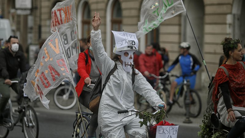 Fotografija: Protivladni kolesarski protesti v Ljubljani 29.05.2020 FOTO: Blaž Samec
