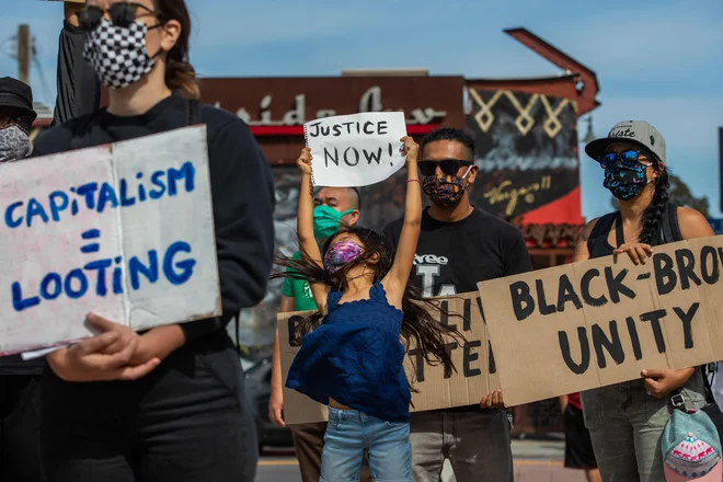 Protesti v soseski Boyle Heights v Los Angelesu Foto AFP