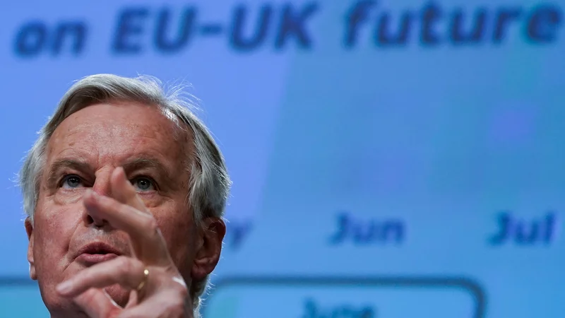 Danes se bo začel četrti, zadnji načrtovani krog pogajanj o prihodnjih odnosih med EU in Združenim kraljestvom. Na fotografiji glavni pogajalec EU Michel Barnier. FOTO: AFP