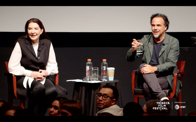 Veliko zanimanja je pred dnevi požela debata med Alejandrom Gonzalesom Iñárritujem in Marino Abramović. Inaritu Foto Tribeca Film Festival
