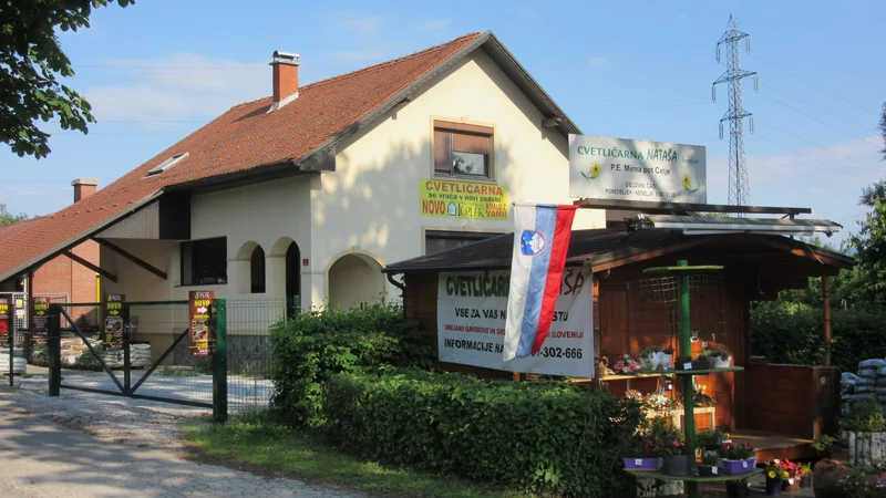 Fotografija: Cvetličarna Nataša je spredaj, takoj za njo pa Vrtnarija Toplak. FOTO: Špela Kuralt/Delo