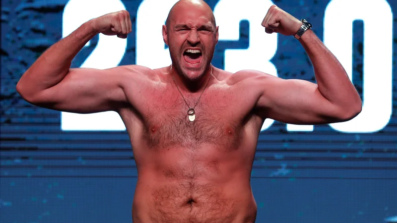 Fotografija: Tyson Fury kar kipi od samozavesti. FOTO: Mike Segar/Reuters