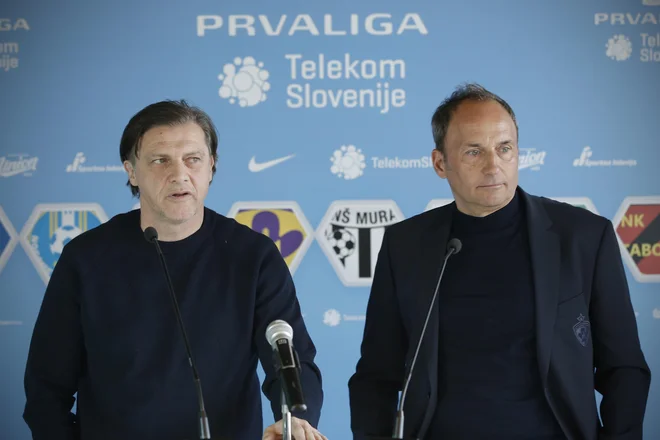 Safet Hadžić in Darko Milanič sta se še pozimi izmenjavala mnenja o nadaljevanju sezone in niti približno nista razmišljala o tem, da je ne bosta dočakala na trenerskem stolčku Olimpije in Maribora. FOTO: Jure Eržen/Delo