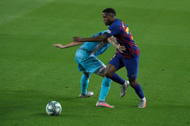 Ansu Fati je zabil prvi gol za Barcelono. FOTO: AFP
