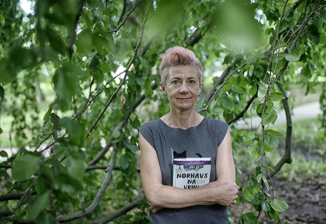 Suzana Tratnik, finalistka kresnika z romanom Norhavs na vrhu hriba FOTO: Blaž Samec/Delo