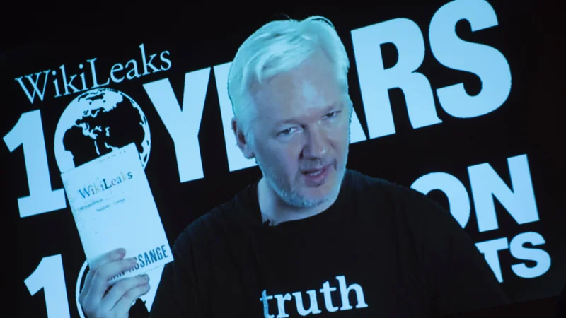 Fotografija: Julian Assange FOTO: Steffi Loos/AFP