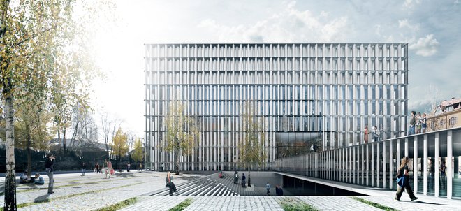 Novo univerzitetno knjižnico NUK2 so že v natečajni rešitvi leta 2012 zasnovali kot prostor srečevanja, komunikacije in različnih oblik dela, ki se s trgoma odpira proti mestu. Zdaj je projekt v fazi pridobitve gradbenega dovoljenja.<br />
Računalniški pr