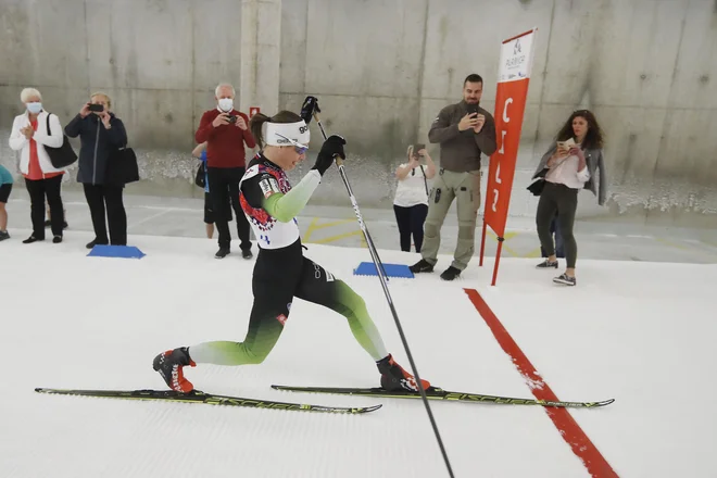Zadnje metre je pretekla v nordijskem centru Planica. FOTO: Leon Vidic/Delo