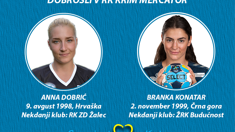 Fotografija: Anna Dobrić in Branka Konatar bosta poslej nosili dres Krima Mercatorja. FOTO: RK Krim Mercator
