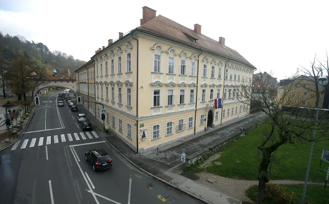 Gruberjeva palača pri Šentjakobskem mostu čez Ljubljanico, v kateri je (za zdaj) Arhiv RS. Foto Blaž Samec