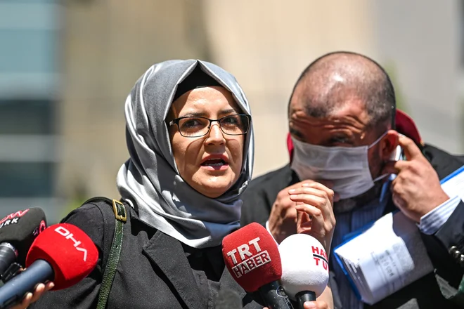 Hatice Cengiz, zaročenka umorjenega novinarja. FOTO: Ozan Kose/AFP
