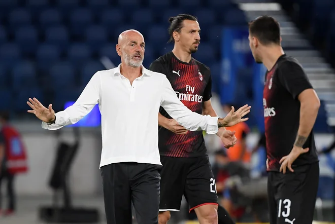 Stefano Pioli si dviguje vrednost delnic za obstanek na Milanovem trenerskem stolčku. FOTO: Alberto Lingria/Reuters