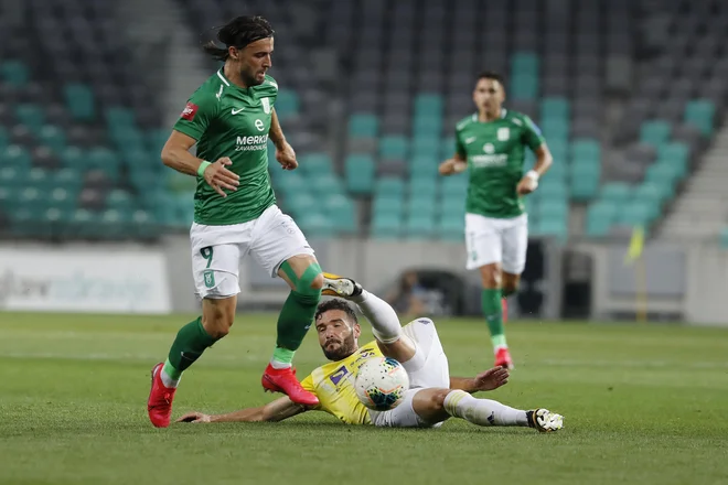Hrvaški napadalec Ante Vukušić je prinesel Ljubljančanom tri točke v zadnjem derbiju z Mariborom, enak načrt ima v Kranju. FOTO: Leon Vidic
