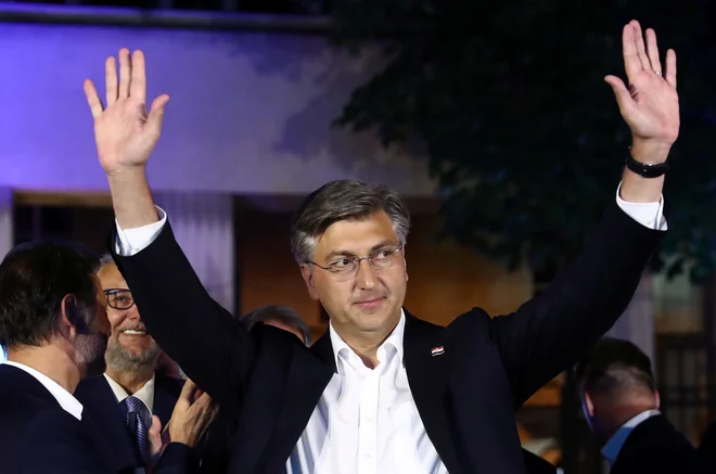 Andrej Plenković slavi. FOTO:&nbsp;Marko Djurica/Reuters