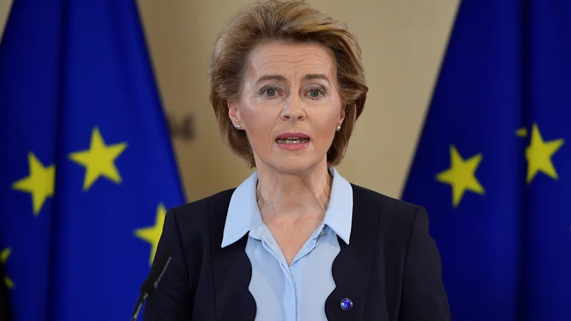 Fotografija: V Berlaymontu, kjer Ursula von der Leyen tudi živi, so priznali napako, a opravičili se niso. FOTO: John Thys/Reuters