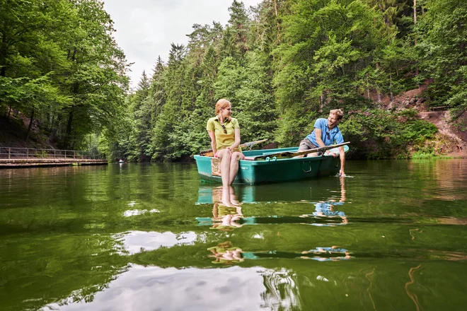 Saška, Saška Švica, vožnja z ladjico na jezeru Amselsee ©DZT FOTO: Jens Wegener