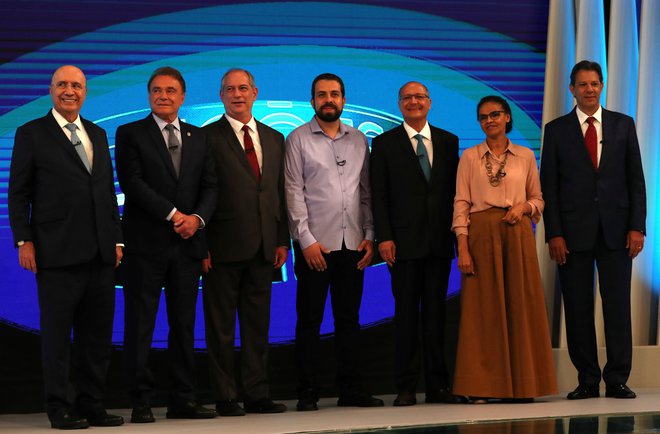Predsedniški kandidati so svoja stališča zadnjič predstavili na četrtkovem televizijskem soočenju. FOTO: Ricardo Moraes/Reuters