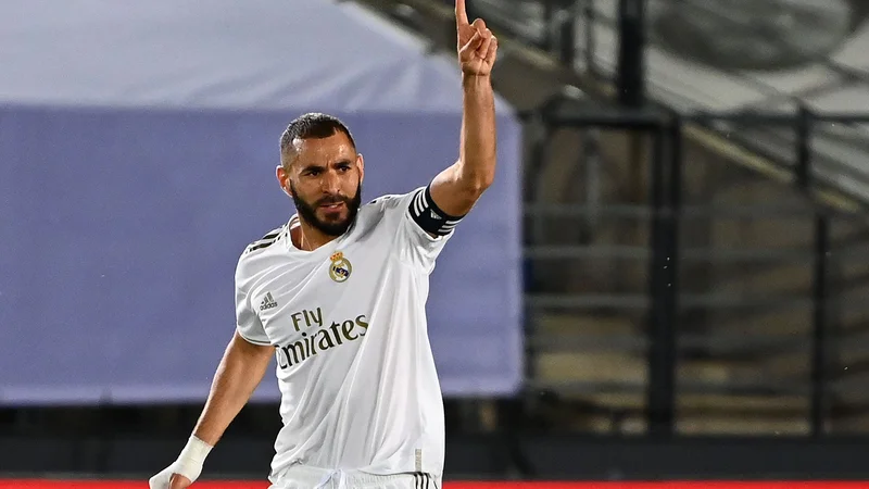 Fotografija: Karim Benzema je zgodaj zadel za Real Madrid. FOTO: Gabriel Bouys/AFP