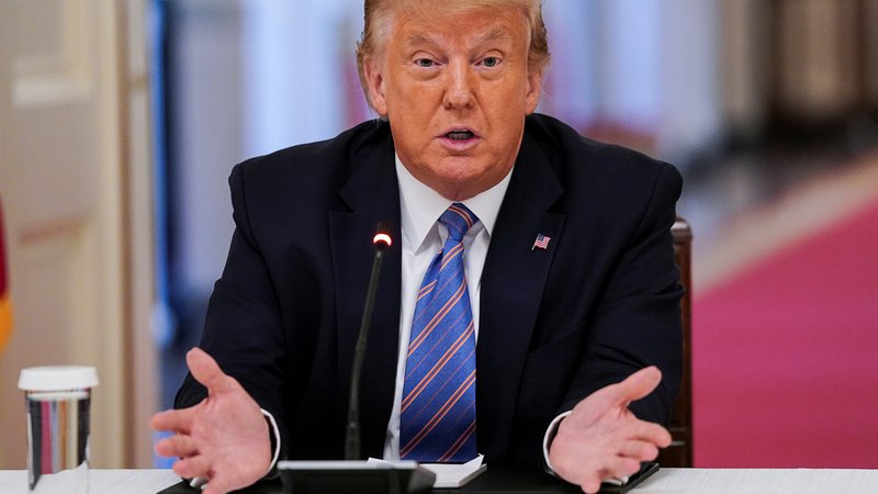 Fotografija: Ameriški predsednik Donald Trump je zelo marljiv pri vzdrževanju statistike laži in zavajanj. FOTO: Kevin Lamarque/Reuters