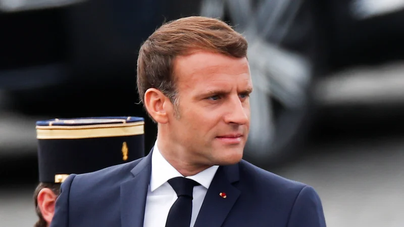 Fotografija: Francoski predsednik Emmanuel Macron je nastopil v televizijskem intervjuju. Foto: Benoit Tessier/Reuters