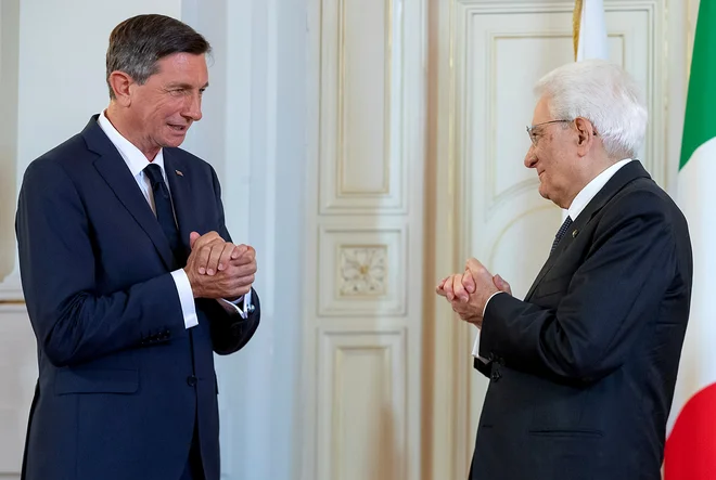 Borut Pahor s Sergiom Mattarello. FOTO: Reuters