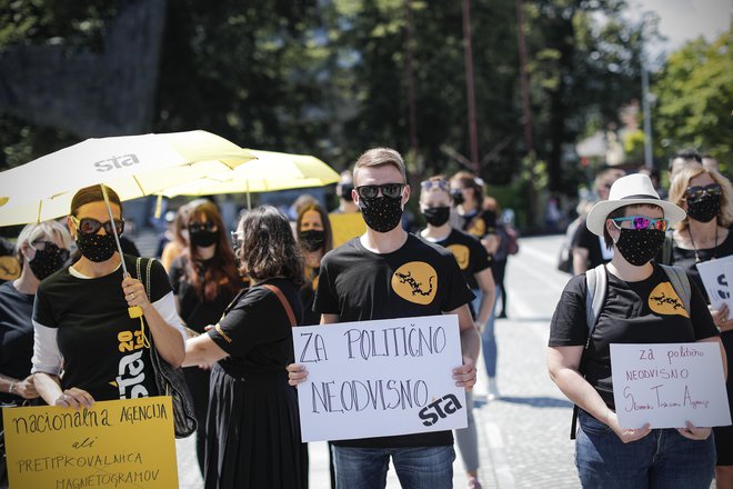 Protest proti novemu zakonu o medijih. FOTO: Uroš Hočevar