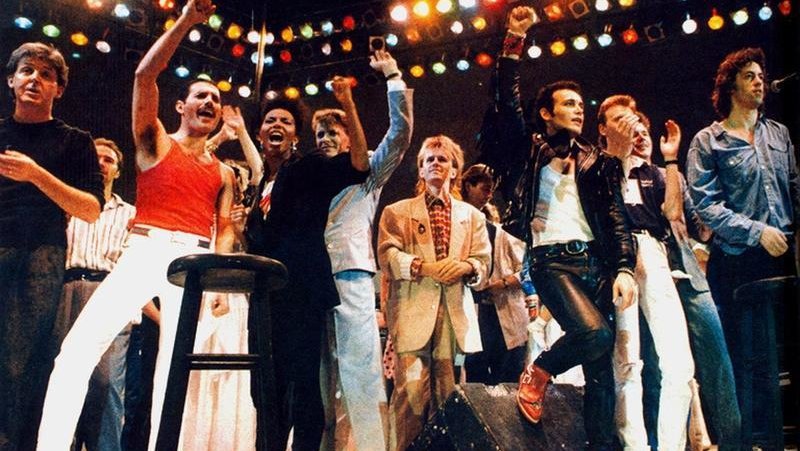 Fotografija: Live Aid so na Wembleyju končali s pesmijo Do They Know It's Christmas? FOTO: arhiv organizatorja