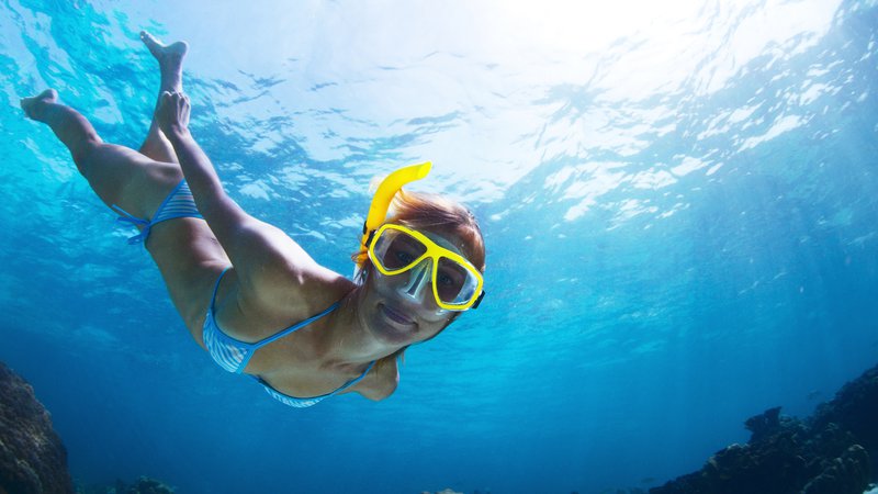 Fotografija: Maska je uporabna, ker lahko v sili plavalec odplava slalom med fascinantnimi kreaturami. FOTO: Shutterstock