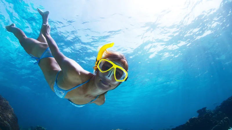 Fotografija: Maska je uporabna, ker lahko v sili plavalec odplava slalom med fascinantnimi kreaturami. FOTO: Shutterstock