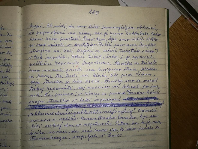 »Številke smo si morali takoj zapomniti, ker nas niso več klicali po imenih,« je zapisal Alojz Maršič v spominih. Foto Simona Fajfar
