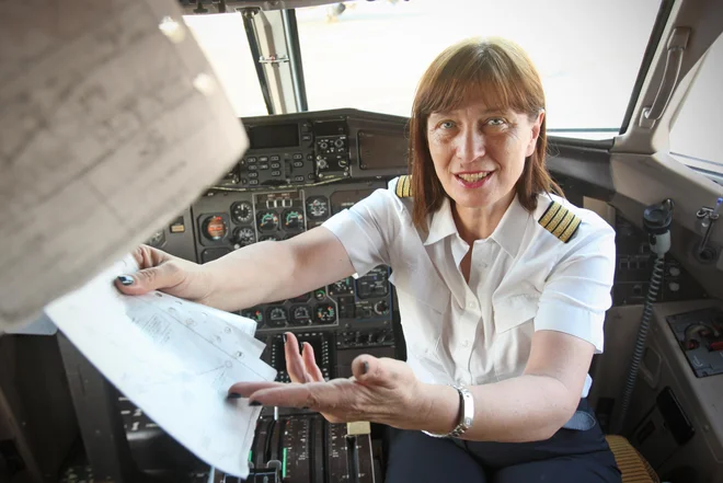 Pilotka Mirjana Frische Ivanović. Foto Jure Eržen/Delo.