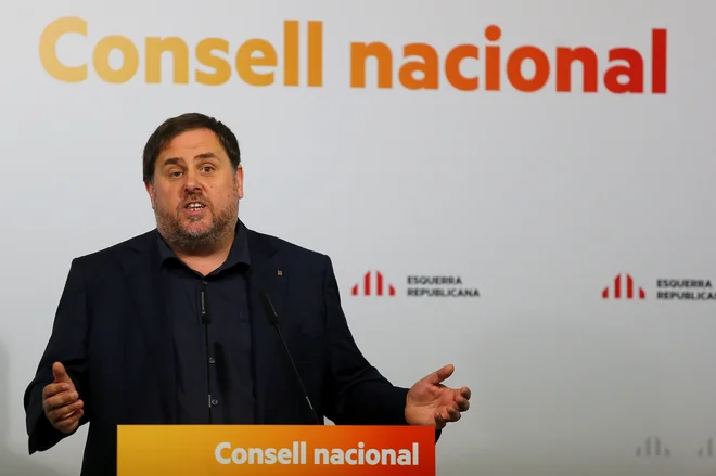 Oriol Junqueras<strong>, </strong>priprti vodja ERC. Foto: Ivan Alvarado/Reuters