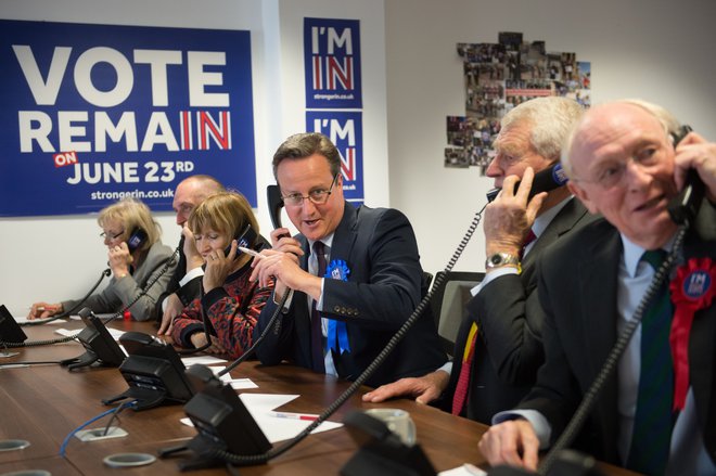 David Cameron med referendumsko kampanjo. Foto: Stefan Rousseau/Afp