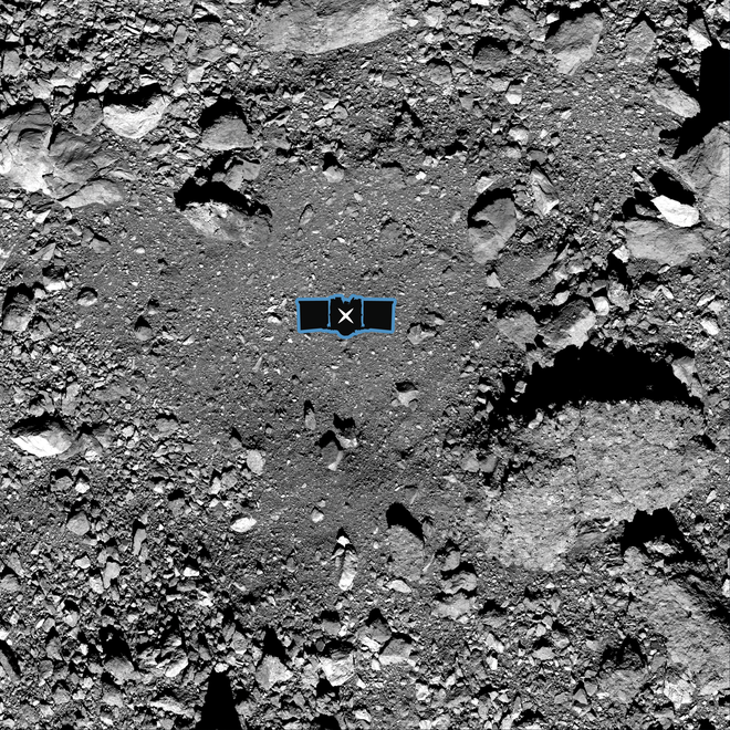 Točka predvidenega pristanka. FOTO: NASA/Goddard/University of Arizona 