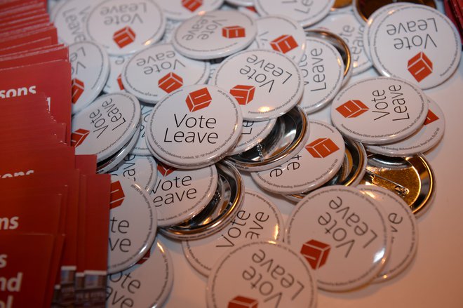 Kampanjo Vote Leave<em> </em>in njenega odgovornega človeka Davida<em> </em>Hallsala bodo finančne nepravilnosti v kampanji stale 61.000 funtov. FOTO: Oli Scarff/AFP
