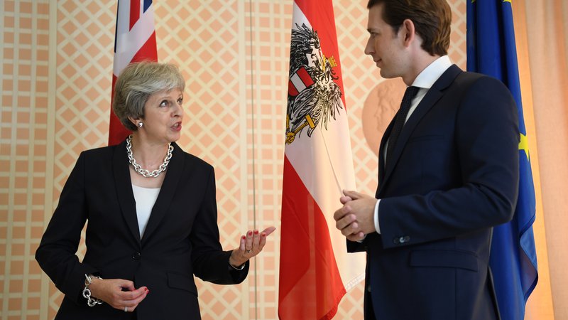 Fotografija: Avstrijski kancler je britanski premierki odsvetoval popolno ločitev Združenega kraljestva od Evropske unije. FOTO: Reuters