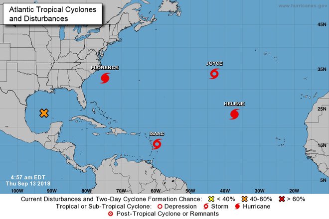 Orkanski sistemi v Atlantiku FOTO: NOAA