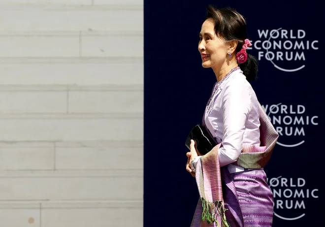 Ali je Aung San Su Či samo pod pritiskom preveč vplivne vojske ali resnično ne zmore dovolj sočutja do Rohingov? FOTO: Bullit Marquez/AFP