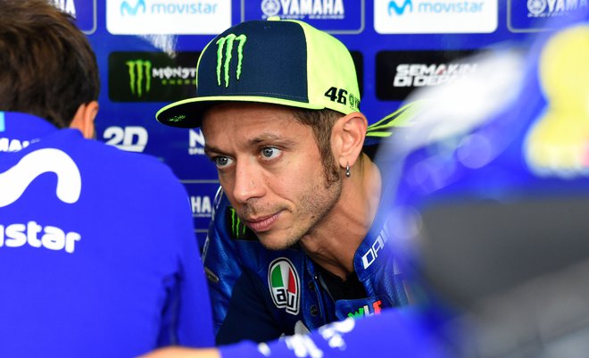 Valentino Rossi v Aragoniji res nima sreče. FOTO: Jose Jordan/AFP