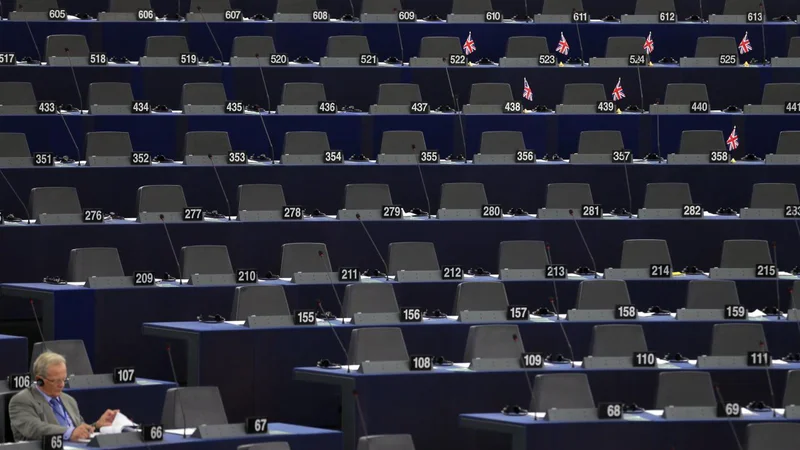 Fotografija: Poslanske klopi v evropskem parlamentu FOTO: Reuters