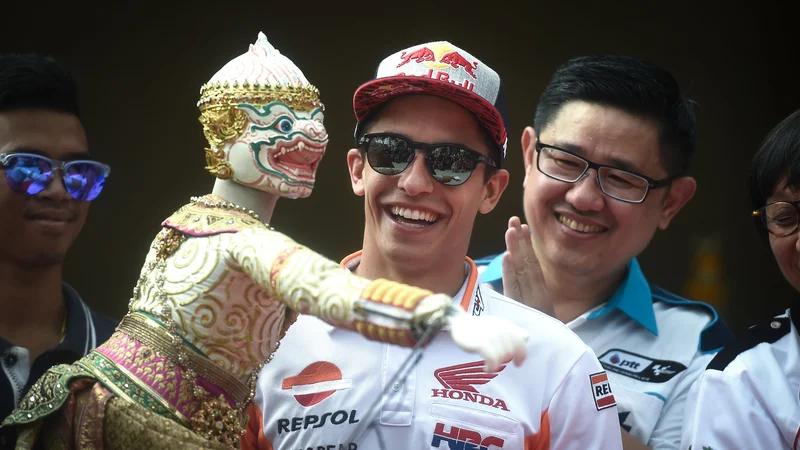 Fotografija: Marc Marquez se na Tajskem odlično zabava. FOTO: AFP