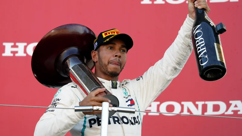 Fotografija: Lewis Hamilton je nadaljeval zmagoviti niz. FOTO: Isei Kato/Reuters