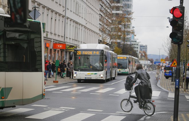 Avtobus je v Ljubljani edino vozilo javnega prevoza. FOTO: Jože Suhadolnik/Delo