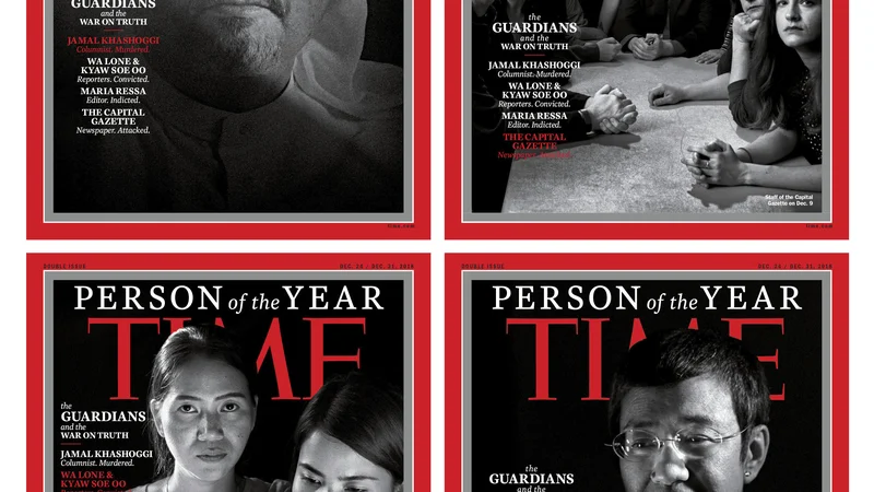 Fotografija: Priznanje so letos izrekli štirim novinarjem oziroma novinarskim skupinam, ki so zaradi svojega dela plačali visoko ceno. FOTO: Time Magazine/AP
